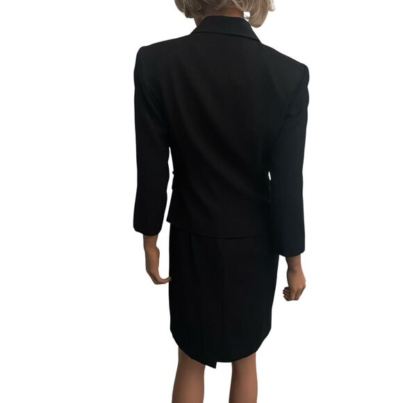 Virgo Womens 10 Petite 2pc Black Blazer Suit Jacket Dress Set Union Label USA - Picture 6 of 16